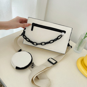 Sacs bandoulière <span class=keywords><strong>sport</strong></span> tendance, lot <span class=keywords><strong>de</strong></span> 2, <span class=keywords><strong>sac</strong></span> messager, <span class=keywords><strong>sac</strong></span> à main, <span class=keywords><strong>sac</strong></span> à bandoulière en cuir PU, chaîne, couleur unie, <span class=keywords><strong>sac</strong></span> pour <span class=keywords><strong>femme</strong></span> - Product Image 3