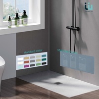 Base de douche carrée antidérapante et durable Twowinco pour hôtel et appartement, idéale pour les espaces étroits