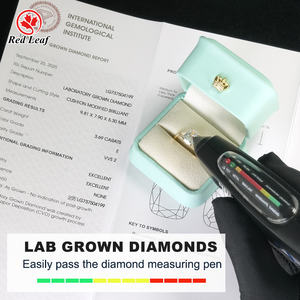 レッドリーフカスタム 10K 14K 18K 純金 IGIレポート付き 1カラット 3カラット DEF VVS クッションカット ラボグロウンダイヤモンド 婚約指輪 結婚指輪 パーティー用 - Product Image 6