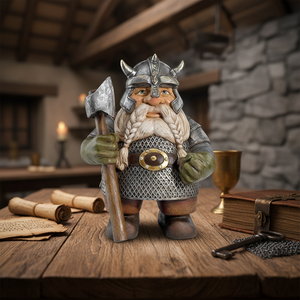 Sculpture de gnome de jardin <span class=keywords><strong>nordique</strong></span> viking en résine peinte à la main, figurine de gnome, <span class=keywords><strong>elfe</strong></span>, modèle d'ornement viking - Product Image 4