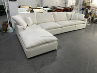 Canapé Modulable de Luxe en Coin Blanc Nordique pour Salon, Meuble de Foshan en Gros, Rembourrage