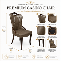 Fauteuil de jeu de casino SUCCESSOR Premium pour salle de poker, avec siège en cuir et mousse haute densité, et base robuste