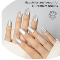 AIERFEI 24 faux ongles ovales effet œil de chat, confortables, multi-tailles, avec languette adhésive, fournitures pour ongles