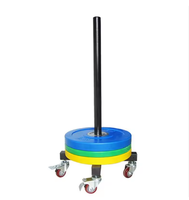 Support de rangement mobile pour haltères et barres SM avec roulettes lisses – Support de plaques de poids peu encombrant pour salle de sport