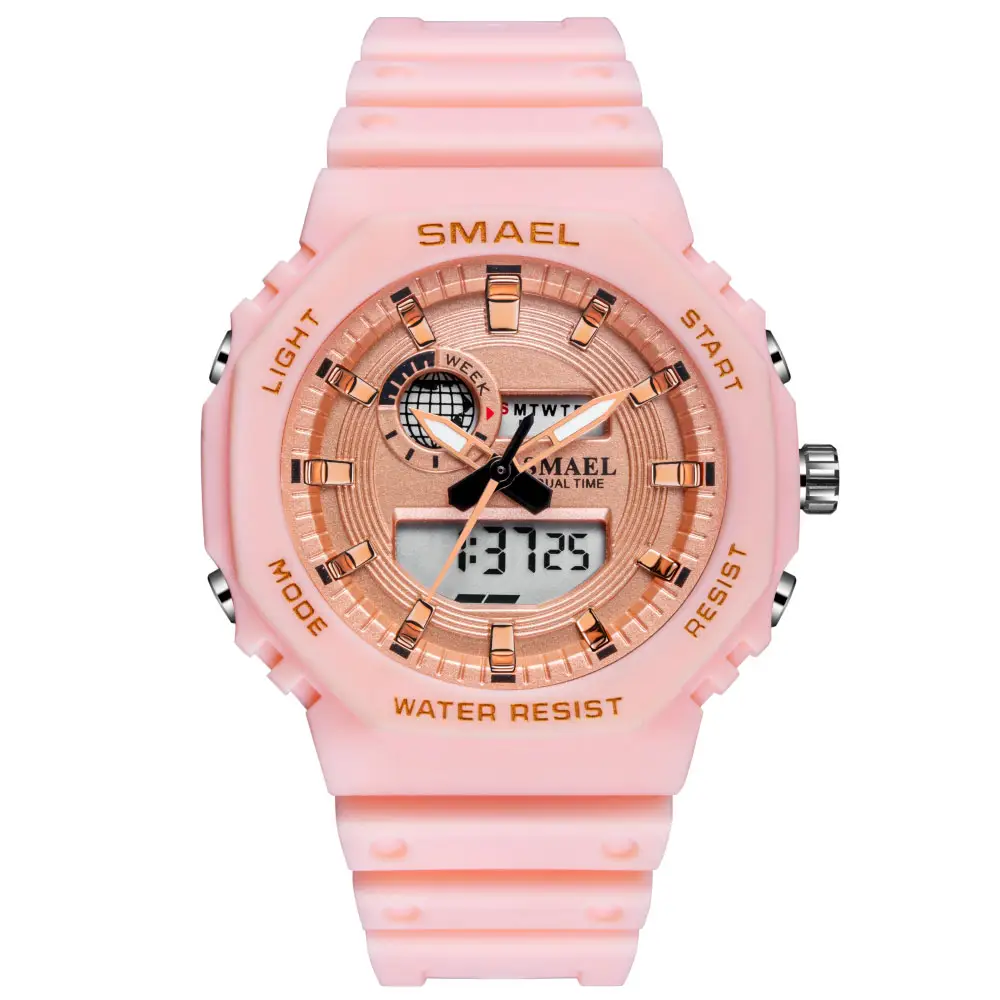 tiktok trend SMAEL 8037 watches women wrist analog digital sports watch for girls stylish waterproof fashion girls watch