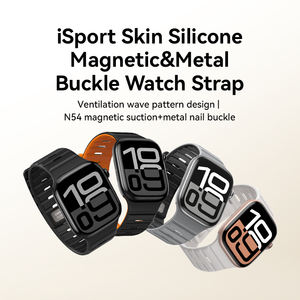 ISport-<span class=keywords><strong>Correa</strong></span> de silicona para reloj, magnética + hebilla metálica, agradable a la <span class=keywords><strong>piel</strong></span>, resistente al sudor, para relojes inteligentes de 38-49mm, para <span class=keywords><strong>Apple</strong></span> <span class=keywords><strong>Watch</strong></span> - Product Image 2