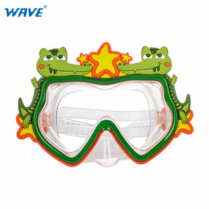 แว่นตาว่ายน้ำเด็ก Wave ซิลิโคนกันฝ้า เลนส์ PC หน้ากากว่ายน้ำสำหรับเด็ก - Product Image 1