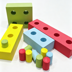 Blocs de construction en mousse non toxiques de grande taille avec emplacements pour les blocs, jouet éducatif préscolaire pour jeu de construction en groupe - Product Image 6