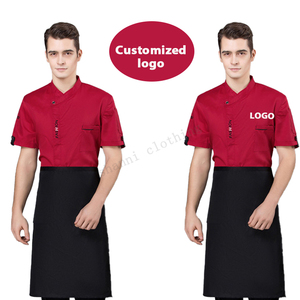 Vestes et manteaux <span class=keywords><strong>de</strong></span> chef unisexe à manches courtes Uniformes <span class=keywords><strong>de</strong></span> cuisine <span class=keywords><strong>de</strong></span> bar <span class=keywords><strong>de</strong></span> restaurant pour hommes et femmes Uniformes d'application d'hôtel - Product Image 6