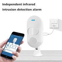 Batería para interiores y alimentación USB DC5V, aplicación Tuya, Control remoto, Sensor de movimiento, Detector de movimiento PIR inteligente, alarma de movimiento WiFi con sonido