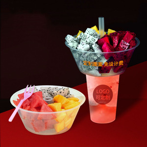 Bicchiere Monouso Ecologico in PP a Parete Singola, Diametro 58mm, 500ml, Trasparente, con Logo Personalizzato, per Asporto, Frutta, Pollo Fritto, Snack, Cola, Bevande Fredde - Product Image 3