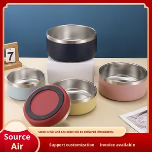 304 Double-layer Vacuum Stainless Steel <strong>Round</strong> <strong>Dog</strong> <strong>Bowl</strong> Solid Metal Insulated Non-Slip <strong>Dog</strong> Cat <strong>Bowl</strong> - Product Image 3