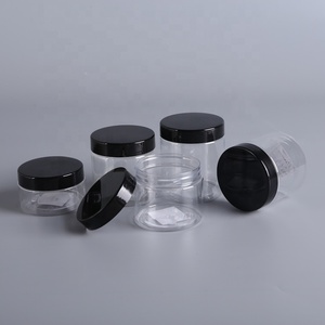 8oz food chocolate candy pet food storage plastic jar screw top empty transparent plastic jars with round lids food storage jar