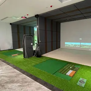 Indoor mengemudi rentang memukul latihan Golf Simulator tikar ayunan