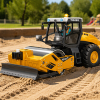 Rouleau compresseur vibrant télécommandé AiJH 2.4G en alliage, camion pelle à benne basculante, véhicule de construction avec sons et lumières, rouleau compresseur télécommandé en alliage