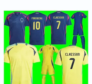 2024-2025 Sweden Ibrahimovic Soccer Jerseys team Player Version 24 25 Forsberg EKDAL Football Shirts Men Set Kids Kit Uniform