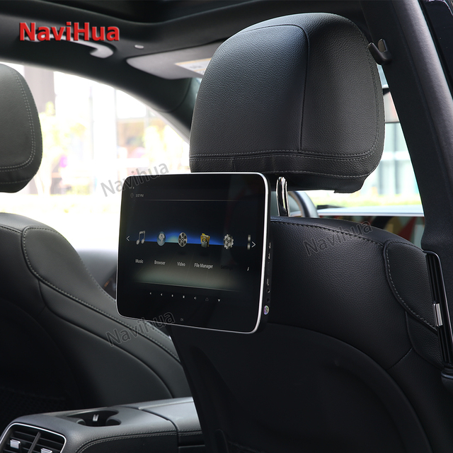 For Android 11 GPS Car Headrest Monitor IPS Touch Screen for Mercedes Benz Rear Seat Entertainment System CarPlay Built-in
