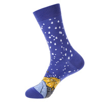 Vente en gros de chaussettes à tube moyen avec motif de logo personnalisé Happy Design Chaussettes en coton à la mode pour femmes et hommes