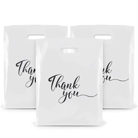 Sacs d'emballage en plastique pliables roses avec logo personnalisé imprimé, poignée découpée, pour boutiques et commerces de détail