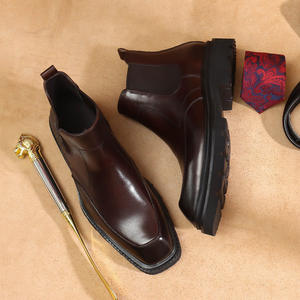 Grande Promotion 2025 – Bottes Chelsea Classiques pour Hommes en Cuir Véritable Imperméable, Montantes et Faciles à Enfiler, Collection Automne/Hiver - Product Image 2