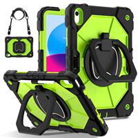 Étui robuste en silicone PC avec support rotatif à 360° et sangle d'épaule pour iPad A16 11e génération 2025, iPad 10e génération 10.9 2022 OEM ODM