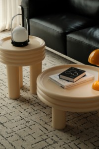 Table à thé Filage créative, ronde, en plastique, combinaison de tables pour petit salon familial, chambre à coucher, tabouret moderne et durable pour la maison - Product Image 3