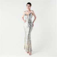 33318-S #2025 nouveau commerce extérieur Banquet déesse Placement fleur paillettes perlées profonde V grosse dame robe grande taille robe Super taille
