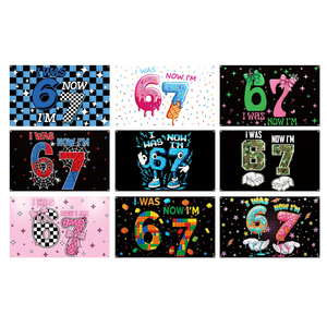 Bannière de décoration d'anniversaire 67 ans, toile de fond photo sur le thème des glaces, pour filles et femmes, pour fêtes à thème 6/7, très vendue - Product Image 5