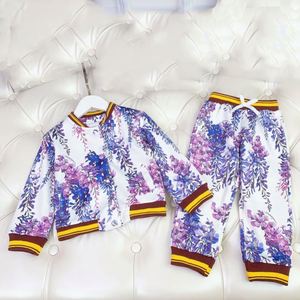 Ropa Infantil de Algodón con Diseño Inspirado en Flores de Glicinia, de Alta Calidad, con Estampado de Logotipo de Marca Famosa Vintage, Moda de Lujo para Niños - Product Image 1