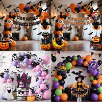 Kit d'arche de guirlande de ballons d'Halloween, toile d'araignée, chauve-souris, latex, feuille métallisée, thème maison hantée, fantôme, squelette, citrouille, pour décoration intérieure