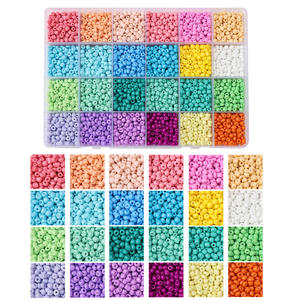 Venta al por mayor, accesorios trenzados de 24 colores, cuentas de vidrio de 3mm y juego de cubos del alfabeto para hacer pulseras y collares de <span class=keywords><strong>Amistad</strong></span> DIY - Product Image 4