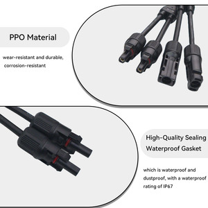 Cable Conector para Panel Solar IP67 Impermeable, Conector en Y Y3 <span class=keywords><strong>2</strong></span> en 1, Cable Adaptador Paralelo, Cable de Cobre Estañado, Material PPO, CC 1000V - Product Image 4