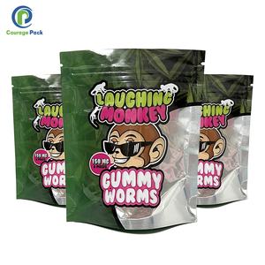 Özel yeniden kapatılabilir plastik temizle pencere ve fermuar ile ayakta duran torba sakızlı ayı şekerleme ambalaj çanta See Through - Product Image 2