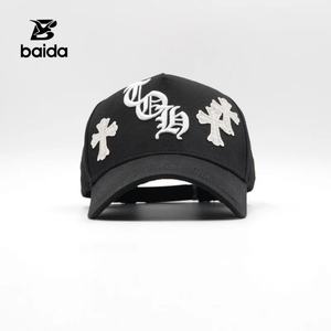 Nuevas Gorras de Calidad para Hombre, Gorra Deportiva Curva de 5 Paneles, Visera Negra de Algodón, Apliques Bordados, Gorras de Hip Hop - Product Image 2