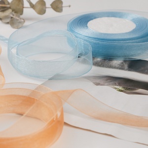 Decorazioni Floreali <span class=keywords><strong>in</strong></span> Nastro di Chiffon Trasparente Verde Gelsomino da 2 cm per Cappelli e <span class=keywords><strong>Bracciali</strong></span> - Product Image 2