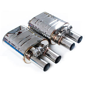 1 Paar Universele 2/2.5/3 Inch Uitlaatdemper Enkele Inlaat Dubbele Uitlaat H Type Vacuüm Demper Pomp Uitsparing Klepbediening Sets L & R - Product Image 6