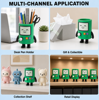 Support de crayons robot chibi en PVC, figurine d'action OEM, console de jeu rétro, organisateur de bureau, jouet miniature mignon, personnalisable, à collectionner