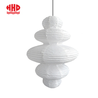 Lampe suspendue artisanale OEM en papier Washi à plusieurs niveaux, luminaire de plafond irrégulier superposé pour la maison, le bureau, l'hôtel, le restaurant D40X60CM