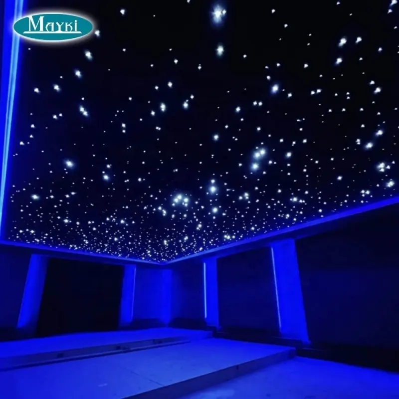 ضوء نجمي لامع 600 نقطة ضوء ناري ألياف بصرية ضوء مليء بالنجوم يمكن التحكم به من خلال تطبيق أضواء LED ضوء ألياف بصرية للسقف بمساحة 20 مترًا مربعًا