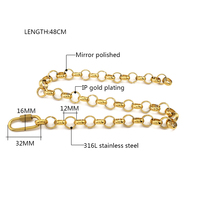 Acier inoxydable 316L grande chaîne Rolo large collier ras du cou avec mousqueton fermoir serrure bricolage cercle chaîne collier résultats de bijoux