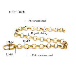 Acier inoxydable 316L grande chaîne Rolo large collier ras du cou avec mousqueton fermoir serrure bricolage <span class=keywords><strong>cercle</strong></span> chaîne collier résultats de bijoux - Product Image 2