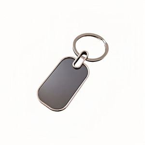 Porte-clés promotionnel en métal émaillé gravé, porte-clés vierge, logo personnalisé, étiquette rectangulaire en métal pour cadeaux d'entreprise - Product Image 3