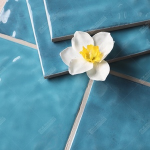 Azulejo Moderno para Baño, Revestimiento de Pared para Ducha, 120x120 mm, Hecho a Mano, Superficie Ondulada, <span class=keywords><strong>Porcelana</strong></span> Esmaltada, Verde Brillante, Azulejo Cuadrado Pequeño - Product Image 5