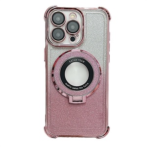 Coque de téléphone magnétique antichoc brillante en TPU pour iPhone 16 Pro Max avec protection d'objectif magnétique, compatible iPhone 13 14, motif scintillant mignon et féminin - Product Image 2