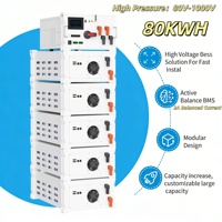 Système de stockage d'énergie solaire à haute tension 80V/1000V pour installation en rack, batterie 48KWH 64KWH 80KWH, kit DIY domestique/commercial
