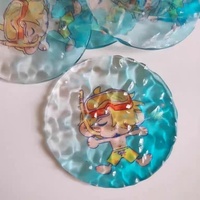 Porte-clés personnalisé en acrylique motif dessin animé, breloque colorée en époxy dégradé, impression UV transparente et flexible