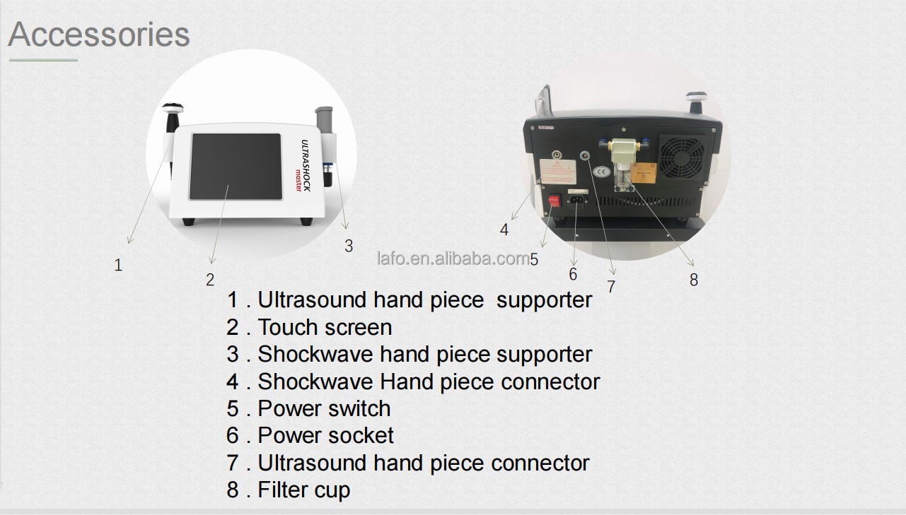 Professional 2 in 1 physiotherapy equipment medical portable ultrasound shockwave therapy machine for pain relief