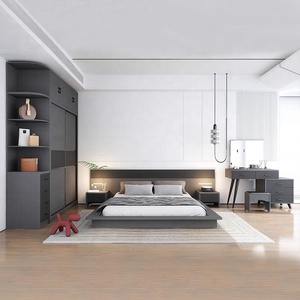 Design de luxe en tissu Tête de lit simple King Size Queen Lits doubles Ensembles de meubles de chambre d'hôtel - Product Image 4