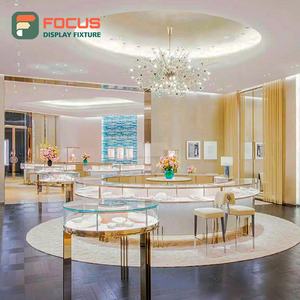 Luxury Wooden Jewelry Counter Glass Display Cabinet LED Light High End Modern Showcase for Jewelry Store Display - Product Image 4