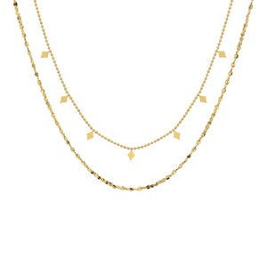 Sexy Jewelry Women Layer Choker <b>Chain</b> Necklace Stainless Steel Custom Charm Diamond Necklace - Product Image 1